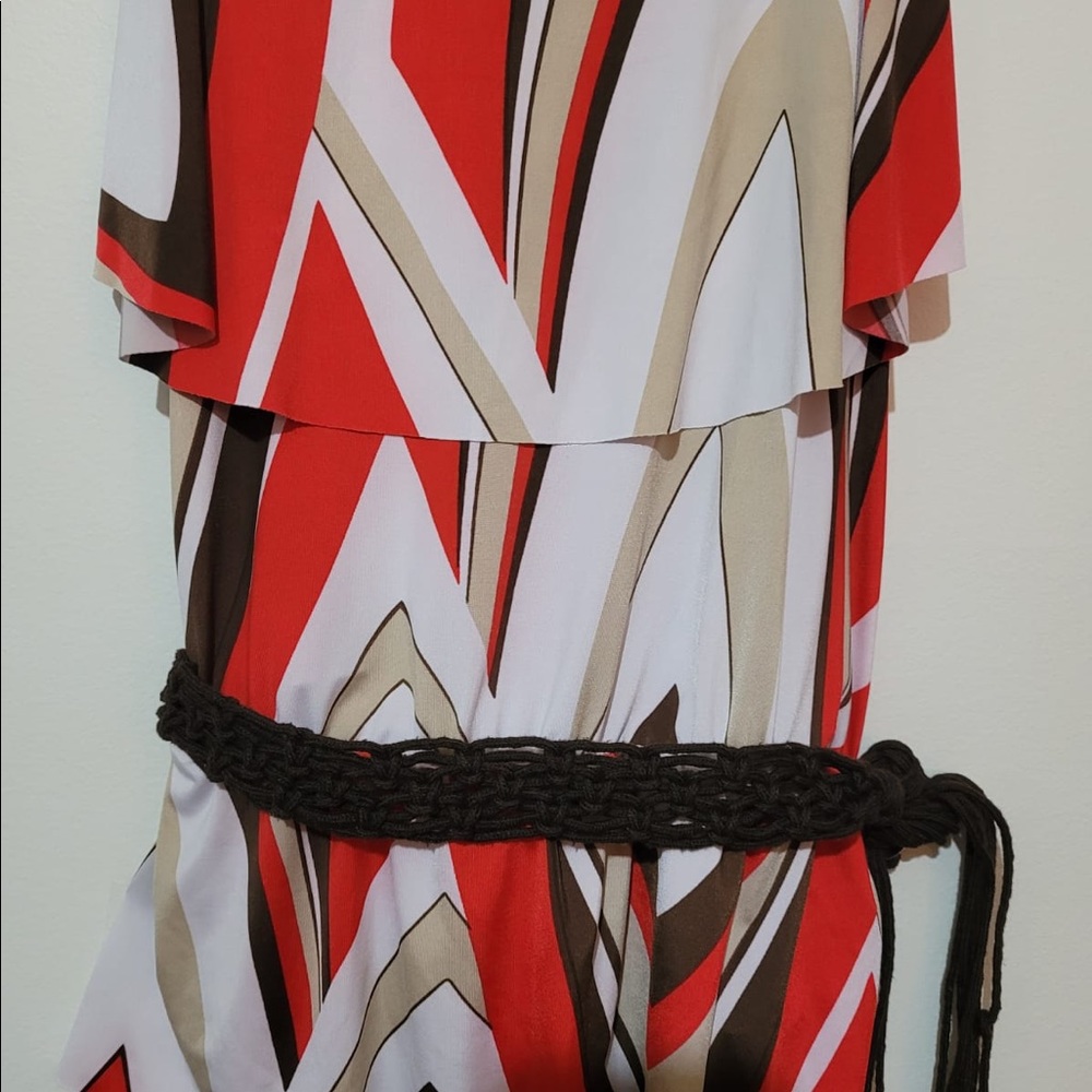 NWOT Ruffle Top with Belt - Picture 7 of 11